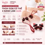 Cây lăn massage đa năng làm thon gọn cơ thể 4 bánh lăn VeSS