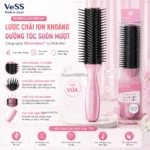 Lược chải chứa ion khoáng dưỡng tóc suôn mượt Mineralion VeSS (size vừa)
