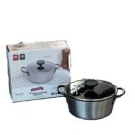 Nồi chống dính phủ inox 3 lớp liền đáy Tri-Ply Todaii - 16cm mini, nắp kính