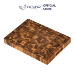 Thớt chặt chữ nhật gỗ Teak đầu cây Kaiyo - 3,8 x 35 x 25 cm