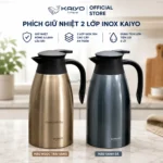 Phích giữ nhiệt 2 lớp inox Kaiyo màu ngọc trai vàng, dung tích 2L