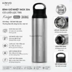 Bình giữ nhiệt inox 304 có lưới lọc trà Kaiyo, dung tích 800ml