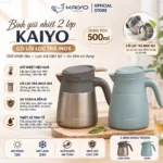 Bình giữ nhiệt 2 lớp có lõi lọc trà inox Kaiyo dung tích 500ml