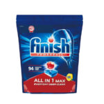 Túi 94 viên rửa bát Finish All in 1 size to, hương chanh (18g*94v)
