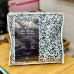 Bộ ga cotton chần bông kèm 2 vỏ gối Kawa size 2m*2m2 - mẫu lá xanh - 2025