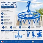Máng treo tròn có 20 kẹp chữ A (mã mới) - Chất lượng Nhật Bản