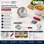 Muôi vớt inox 304 cỡ lớn nguyên khối Kaiyo 16,5cm