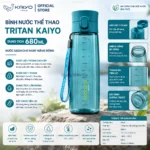 Bình nước thể thao Tritan Kaiyo màu xanh, dung tích 680ml