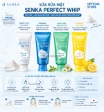 Sữa Rửa Mặt Senka Perfect Whip 120g Nhật Bản – Bọt Mịn, Làm Sạch Dịu Nhẹ