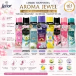 Viên xả vải khô lưu hương bền lâu, vải mềm thấm hút Lenor Happiness Aroma Jewel 420ml
