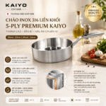 Chảo inox 316 liền khối 5-ply Premium Kaiyo-thành cao